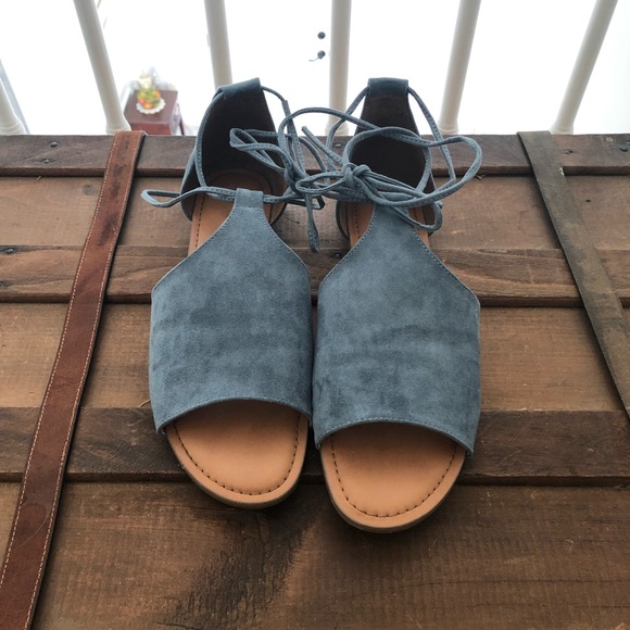 Universal Thread Shoes - Faux Suede open toe flat